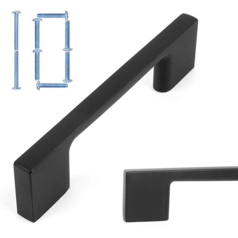KOOFIZO Wide Foot Cabinet Bar Pulls - Black Furniture Handles, 3 Inch/76mm Screw Spacing, 10-Pack for Kitchen Cupboard Door, Bedroom Dresser Drawer, Bathroom Wardrobe Hardware - Image 1